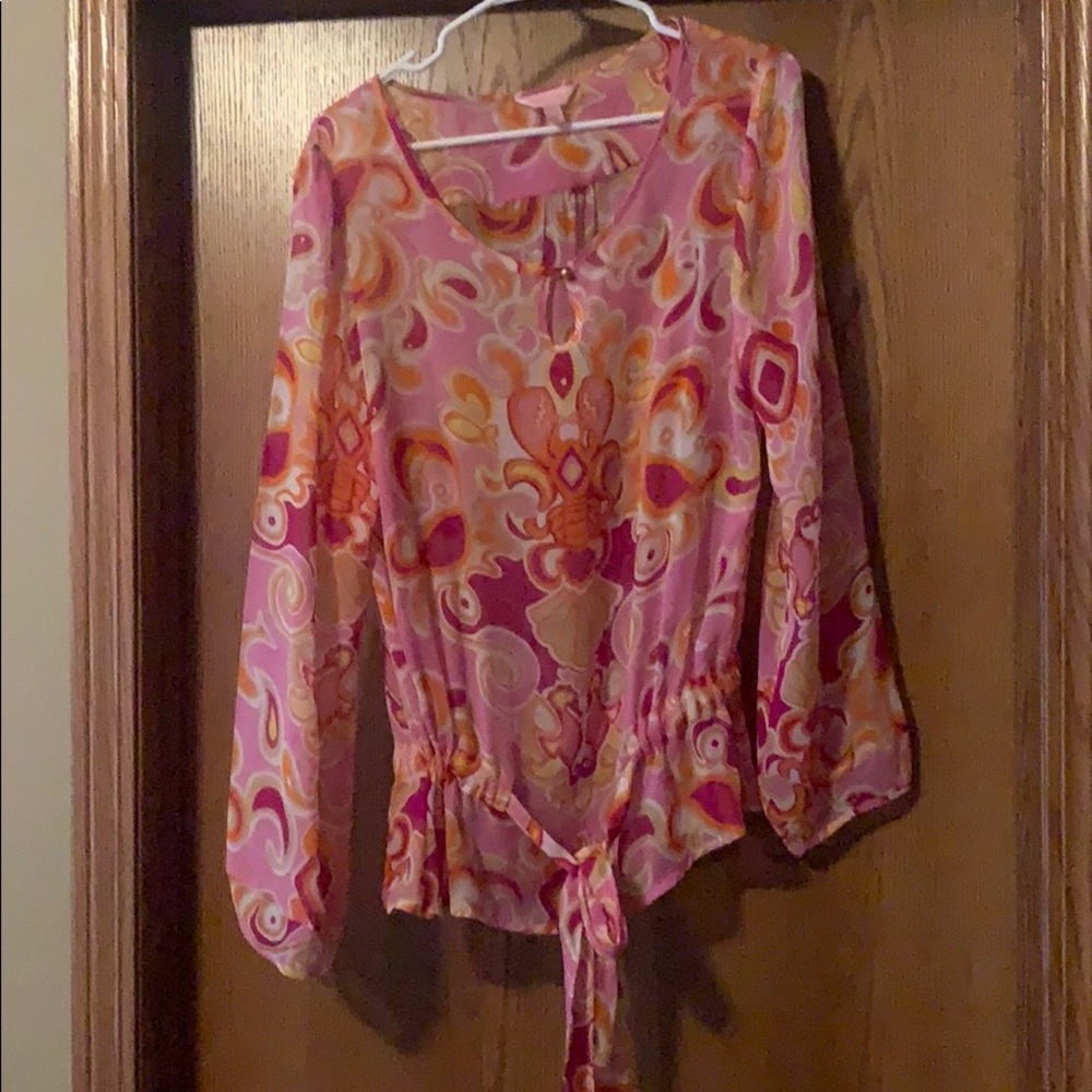 Lilly Pulitzer silk shirt. Size large.